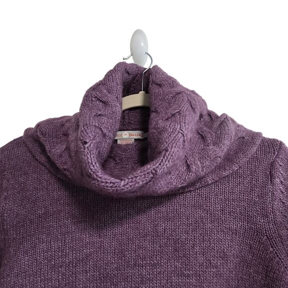 Luigi Baldo Purple Cowl Neck Merino Wool Acrylic Alpaca Sweater Size Small - Picture 2 of 5